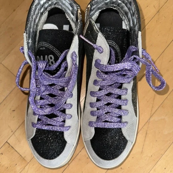 Like new P448 Hi Top glitter platform sneaker, 38/8   CB2322 - Picture 4 of 10